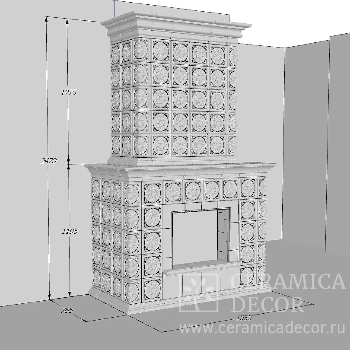 Комплект каминной облицовки Дорф, цвет: Муравленый