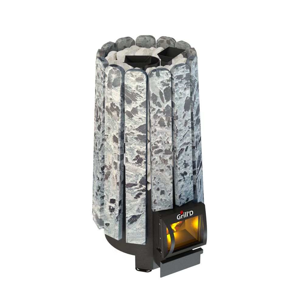 Дровяная банная печь Grill'D Cometa Vega 240 Short Stone Pro (Серпентинит)