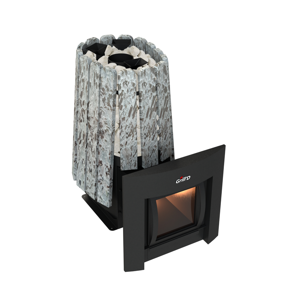 Дровяная банная печь Grill'D Cometa Vega 450 Long Max Stone (Серпентинит)