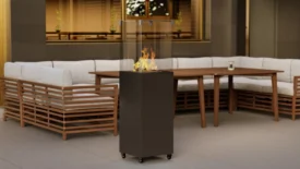 Уличный камин "Сочи" Черный/стекло