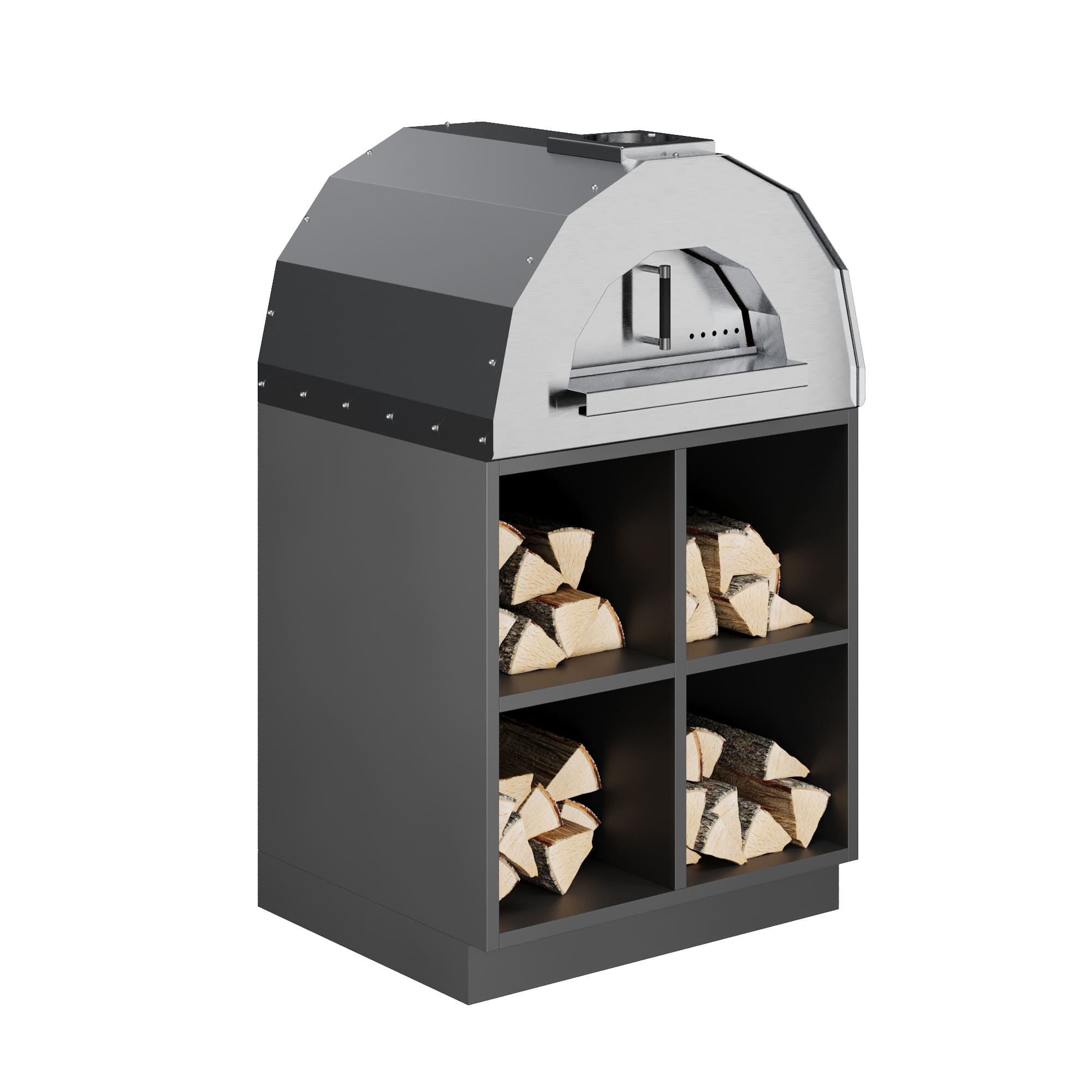 Пицца печь 800х700 мм (Русская печь) с дровником