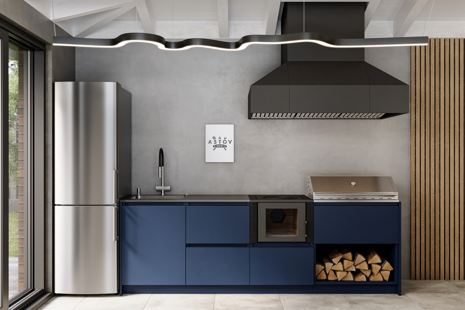 Зона барбекю Astov BBQ № 12 (ширина 2640 мм)