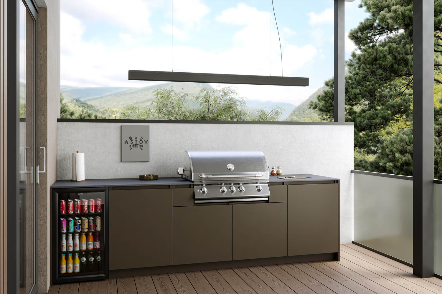 Зона барбекю Astov BBQ № 15 (ширина 3050 мм)