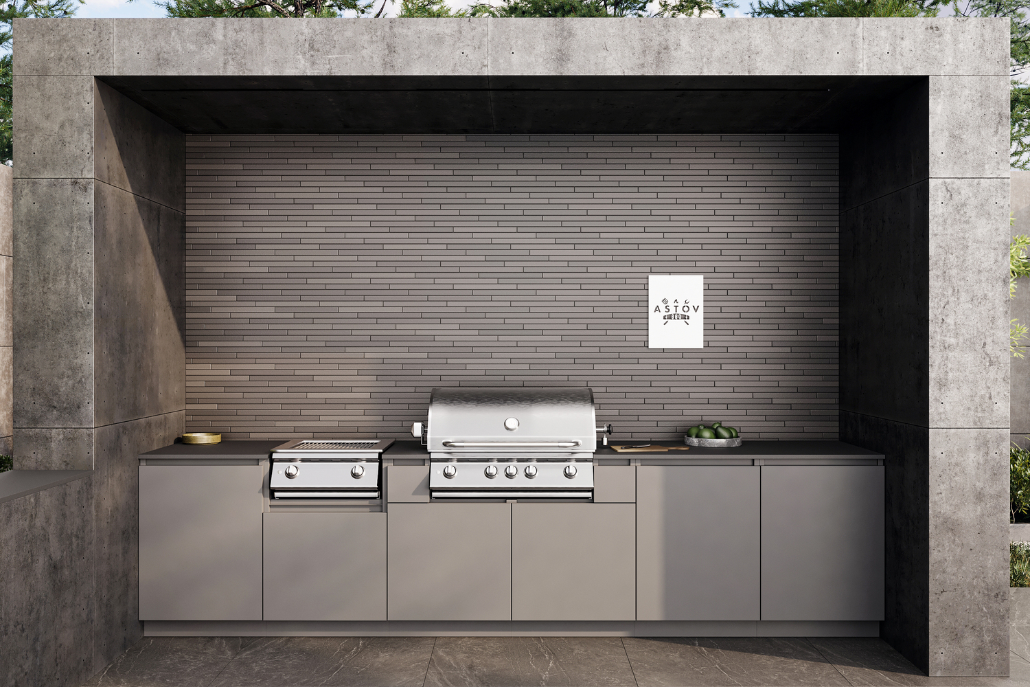 Зона барбекю Astov BBQ № 13 (ширина 3600 мм)