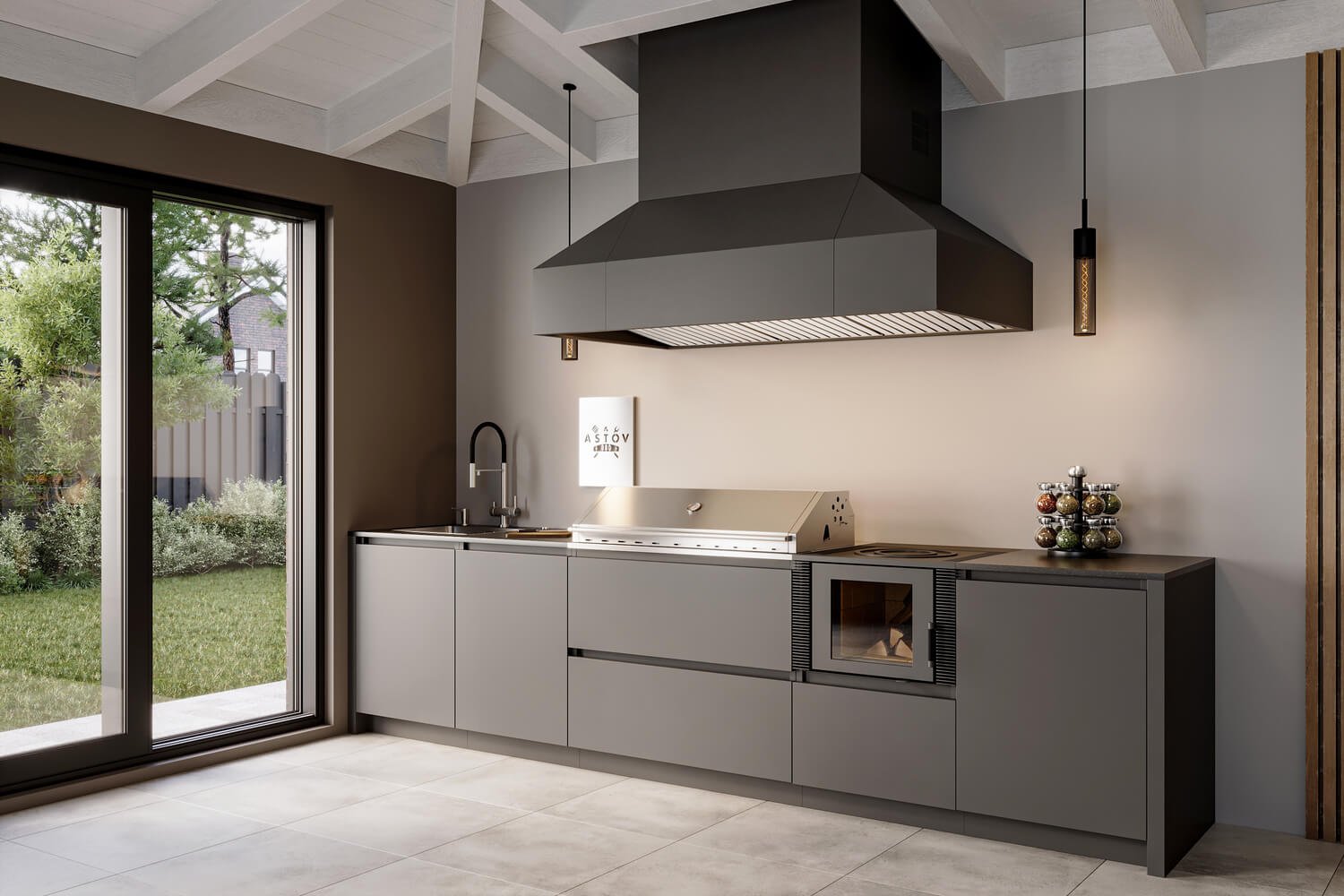 Зона барбекю Astov BBQ № 5 (ширина 3500 мм)