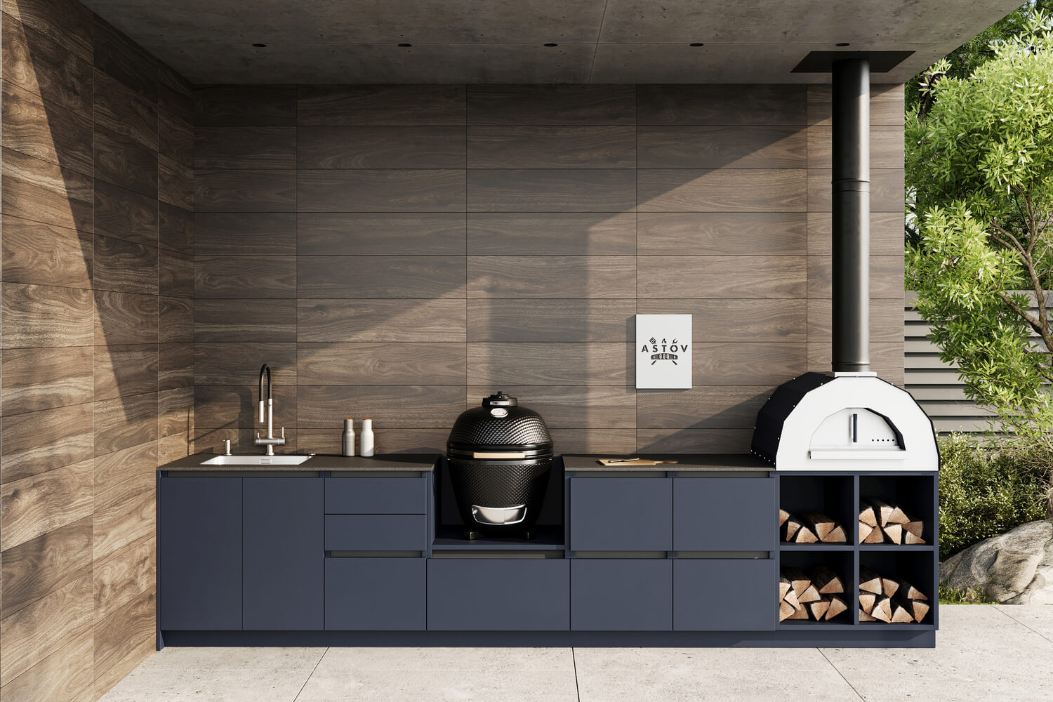 Зона барбекю Astov BBQ № 14 (ширина 3800 мм)