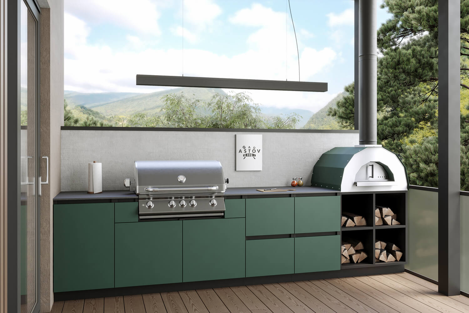 Комплекс барбекю Astov BBQ № 19 (ширина 3500 мм)