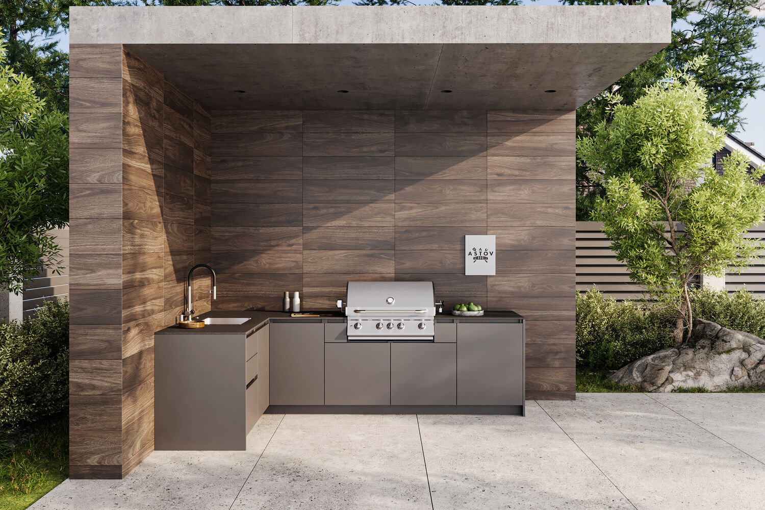 Зона барбекю Astov BBQ № 9 (ширина 1820х2920 мм)