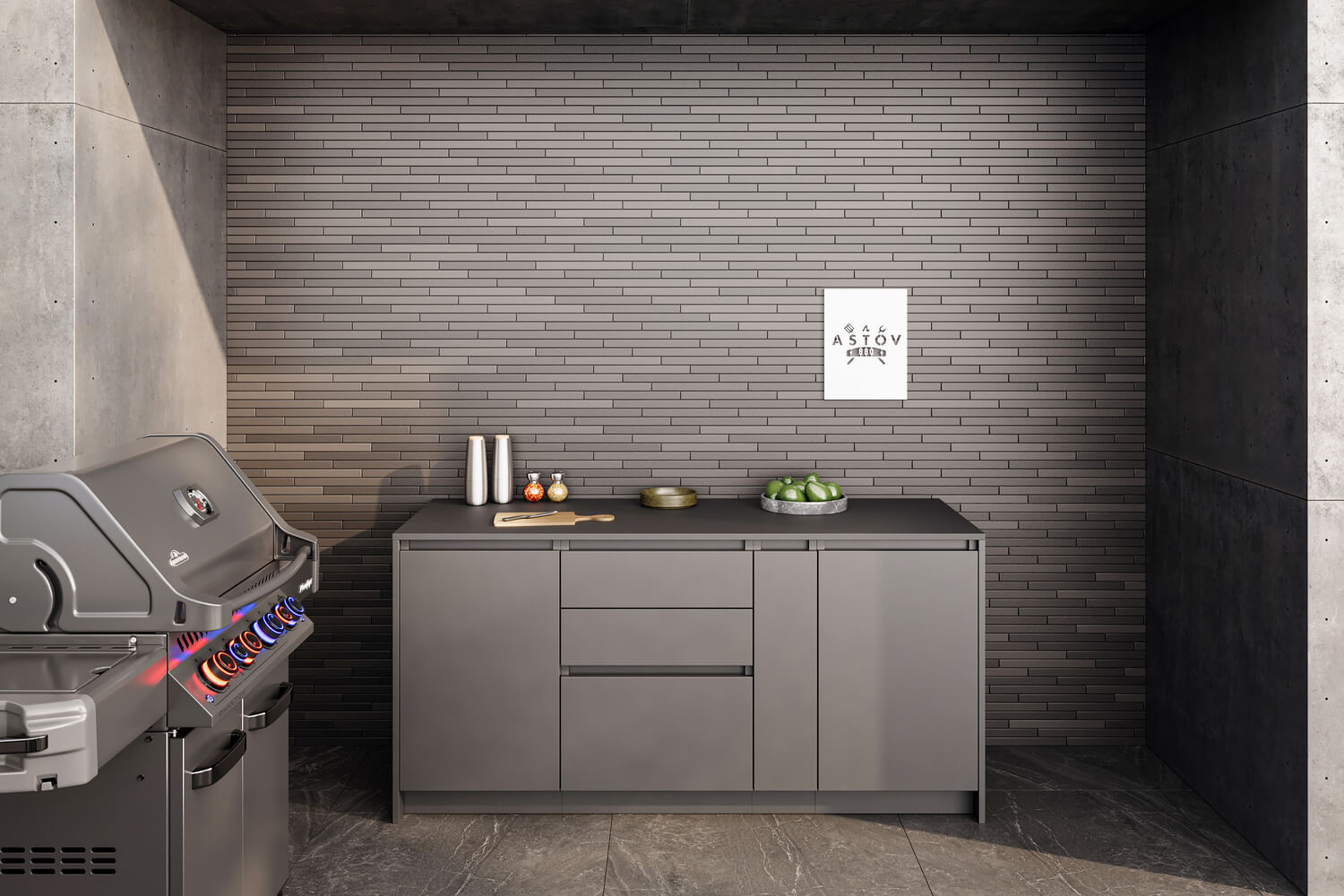 Зона барбекю Astov BBQ № 10 (ширина 1840 мм)