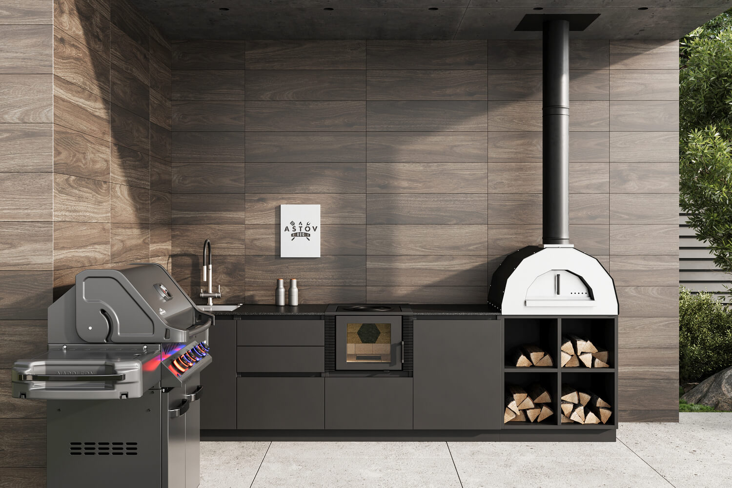 Комплекс барбекю Astov BBQ № 20 (ширина 3200 мм)
