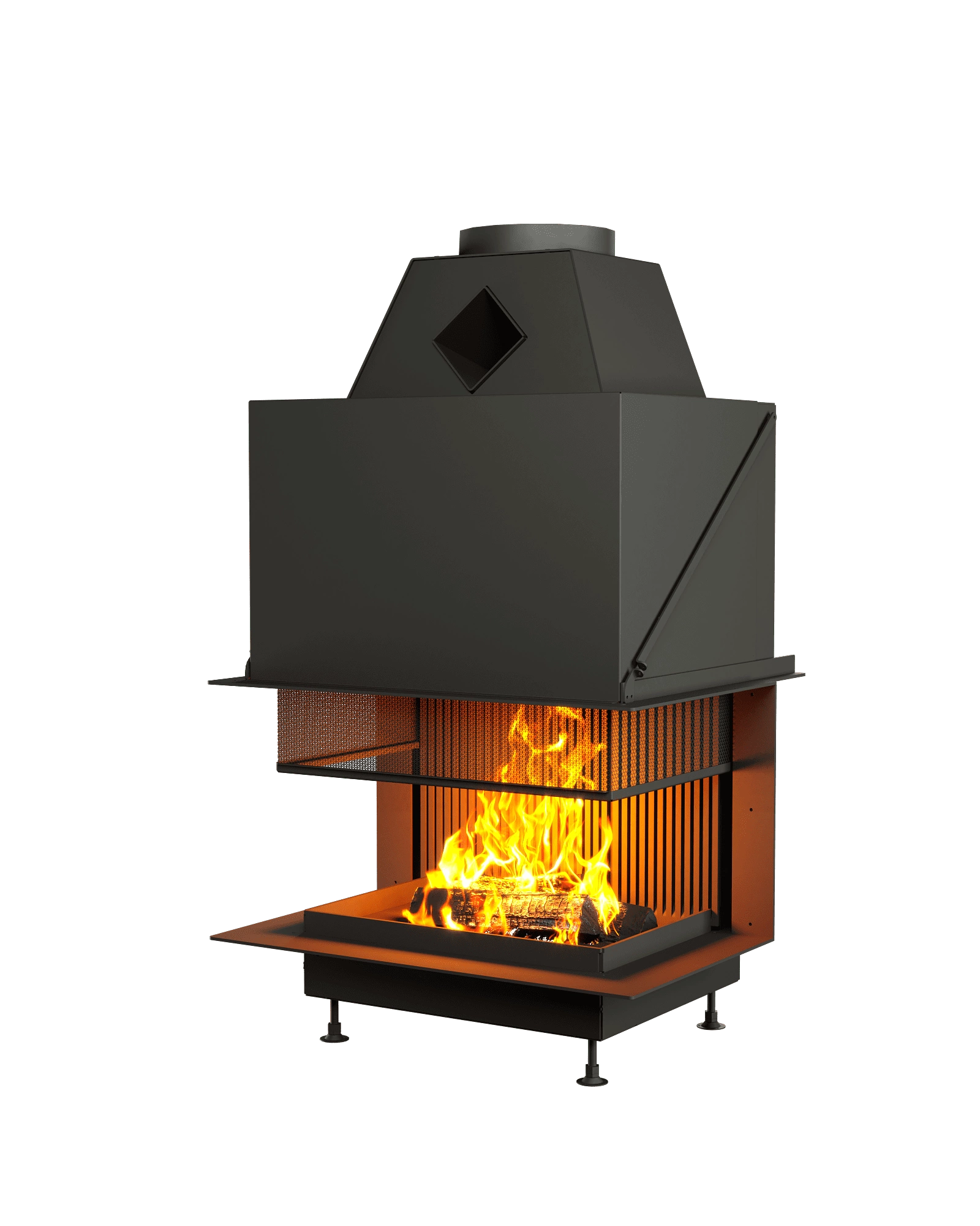 ОТКРЫТАЯ КАМИННАЯ ТОПКА С СЕТКОЙ АСТОВ О3С 7550
