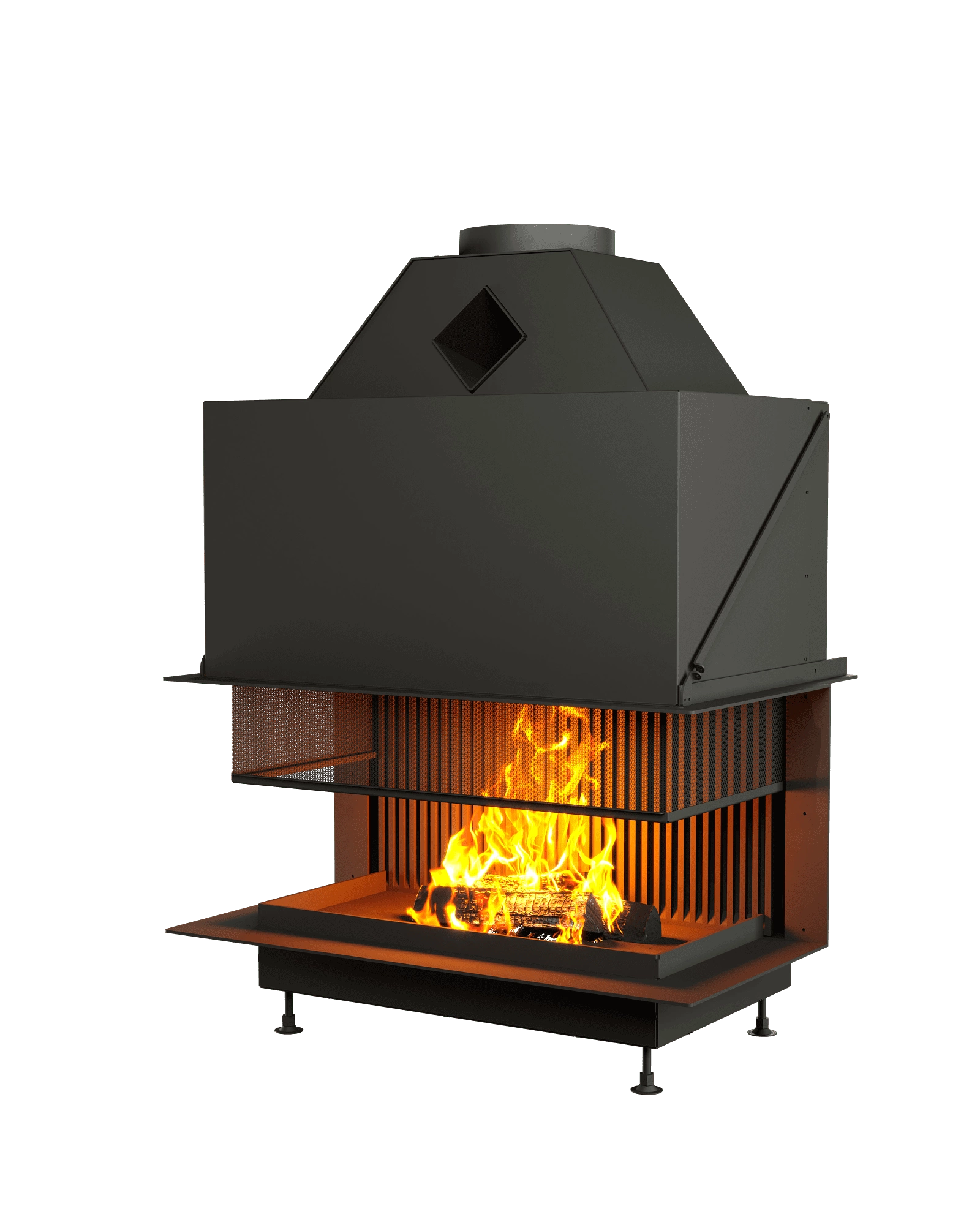 ОТКРЫТАЯ КАМИННАЯ ТОПКА С СЕТКОЙ АСТОВ О3С 9750