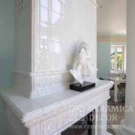 Изразцовый камин Альбион в цвете Арктика