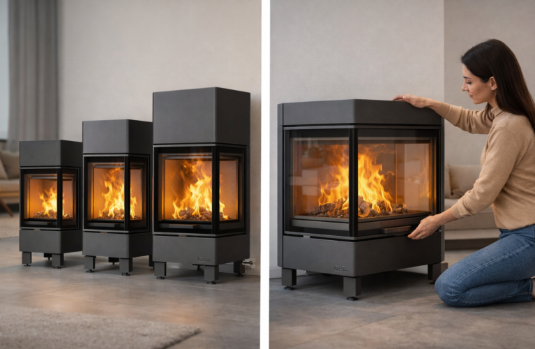 Линейка каминных топок Экокамин ДЕЛЬТА: кому подходит формат “три стекла”, как выбрать размер