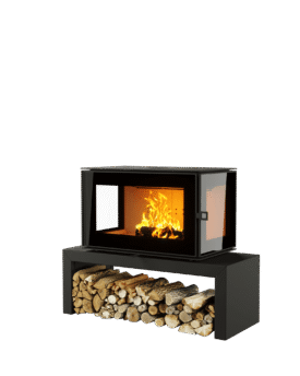 ПЕЧЬ-КАМИН КУБ 3С 800 на подиуме