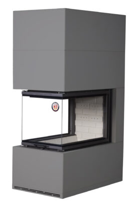 Камин РОДОС 900 ГРАФИТ, шамот белый